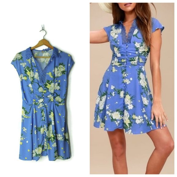 Free People Dresses & Skirts - Free people Alora blue periwinkle mini dress
